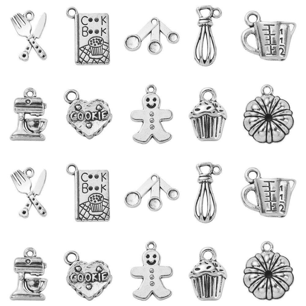 1276 100Pcs 10 Styles Baking Charms Cupcake Bakery Coffee Egg Beater